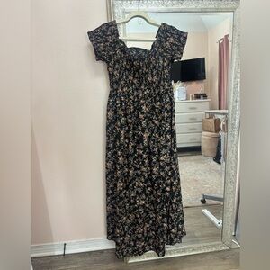 SHEIN Black and Brown Floral Maxi Dress